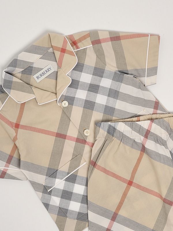3. Completo neonato Carey in cotone Check Beige Burberry 8101683