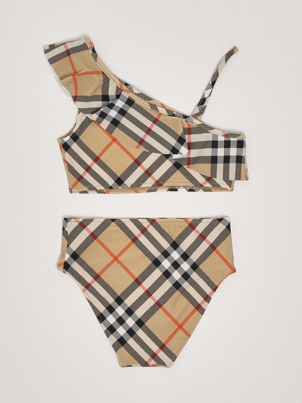2. Bikini-Badeanzug Casla für Mädchen aus Stretchmaterial Check Beige Burberry 8100076