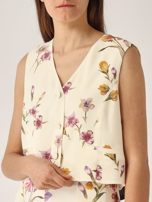 ベスト・ジレ TWINSET FLORAL PRINT GILET TwinSet Floral Print Gilet TwinSet