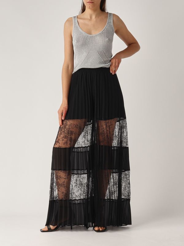 5. Women's georgette pants Black Twinset 251tp2782