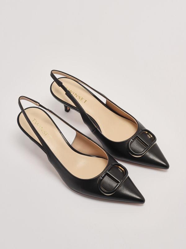 2. Decollete donna in pelle Nero Twinset 251tcp062