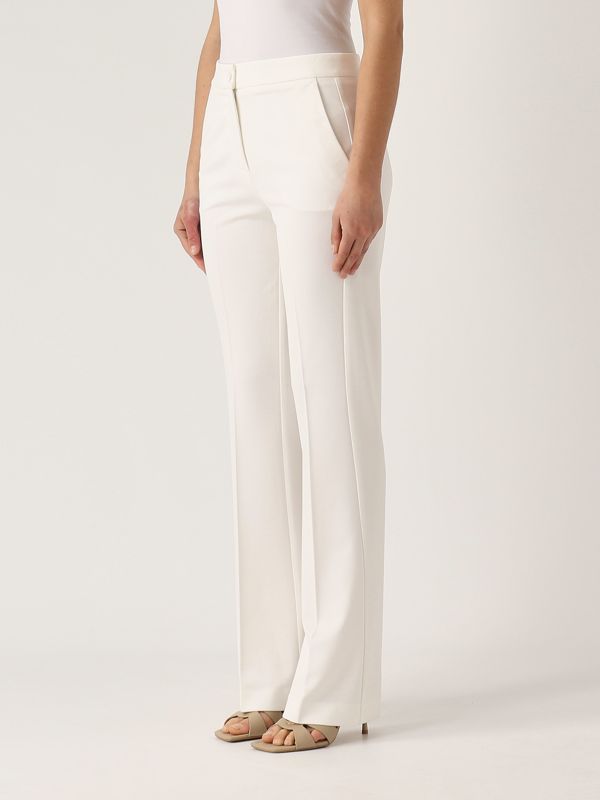 2. Pantalone donna Resta in tessuto tecnico di viscosa stretch Bianco Pinko 104926a0hm