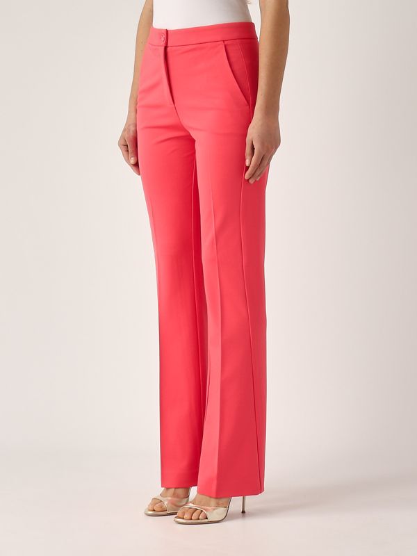2. Pantalone donna Resta in tessuto tecnico di viscosa stretch Corallo Pinko 104926a0hm