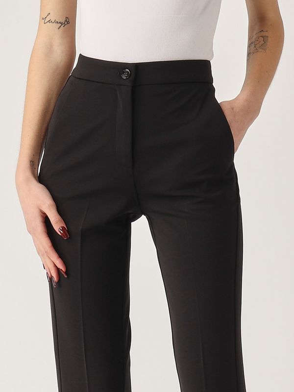 4. Pantalone donna Resta in tessuto tecnico di viscosa stretch Nero Pinko 104926a0hm
