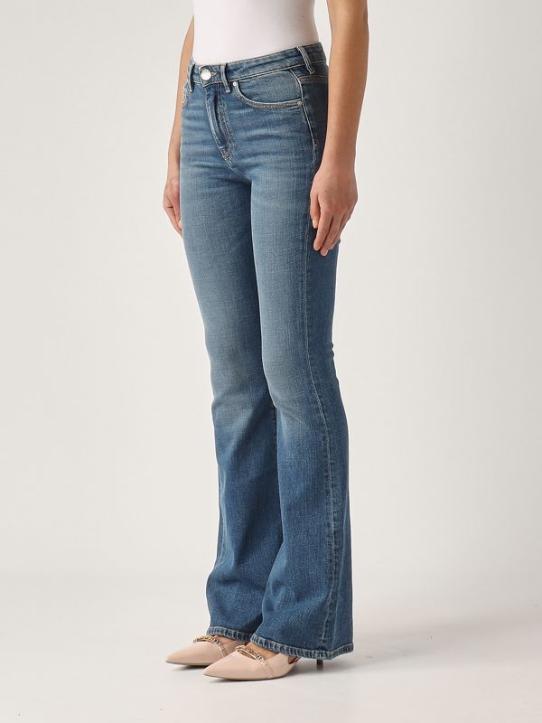 2. Damenjeans Flora Flare No Belt aus Stretch-Baumwolle Medium Denim Pinko 100561a2dp