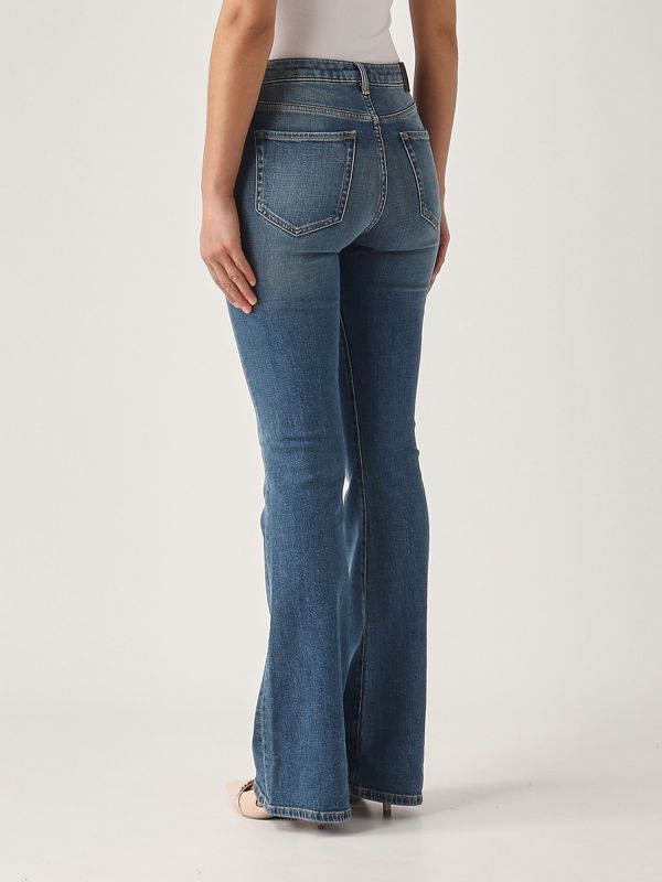 3. Damenjeans Flora Flare No Belt aus Stretch-Baumwolle Medium Denim Pinko 100561a2dp