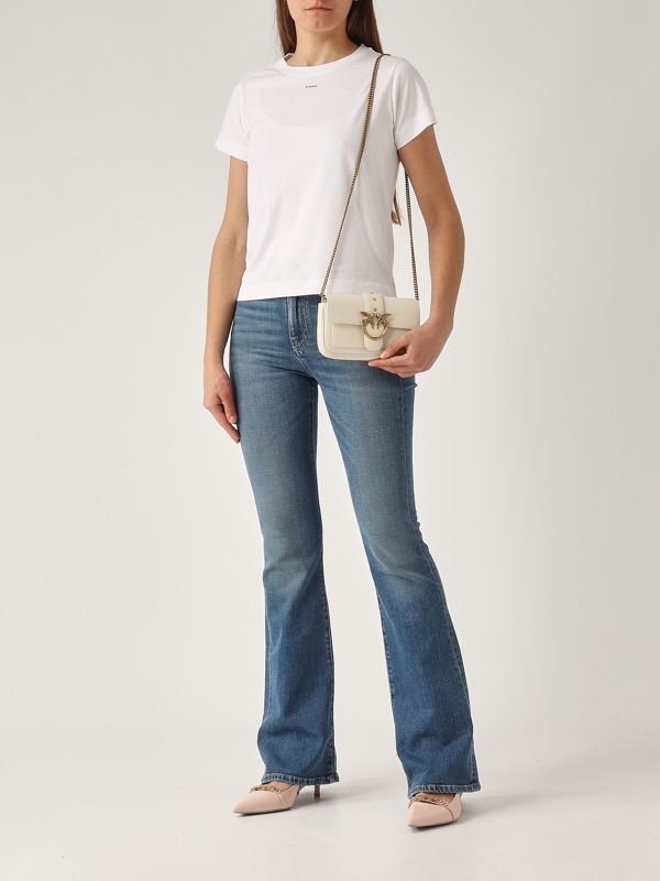5. Damenjeans Flora Flare No Belt aus Stretch-Baumwolle Medium Denim Pinko 100561a2dp