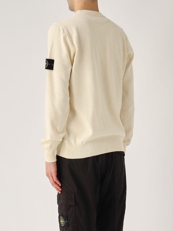 3. Pull en coton biologique pour homme Ivoire Stone Island k1s155100053s00b2