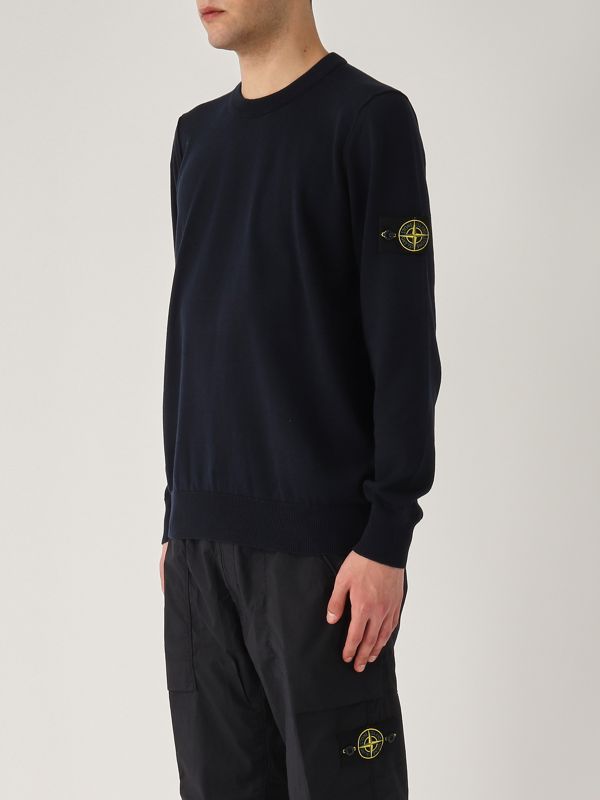 2. Pull en coton biologique pour homme Bleu marine Stone Island k1s155100053s00b2