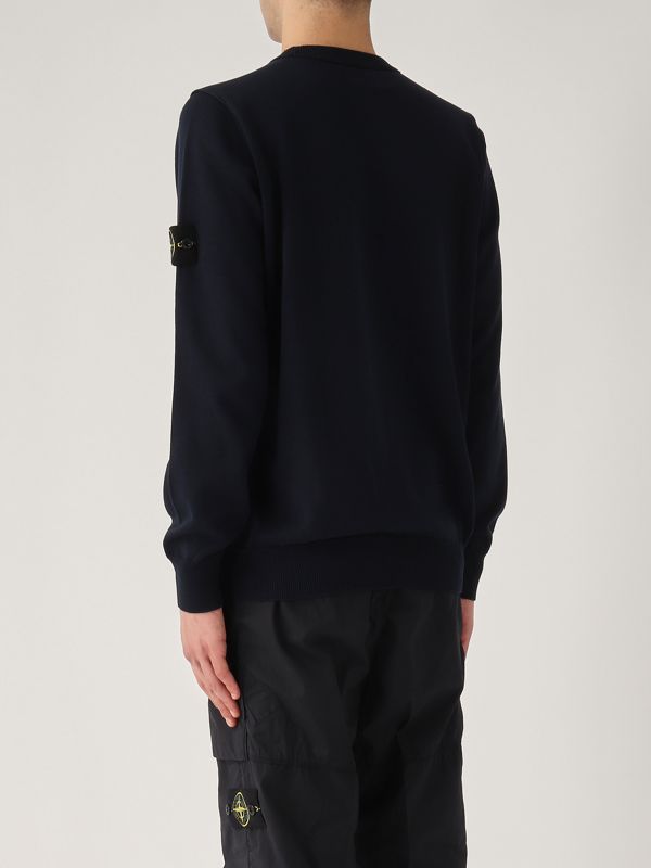 3. Pull en coton biologique pour homme Bleu marine Stone Island k1s155100053s00b2