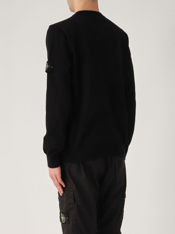 3. Pull en coton biologique pour homme Noir Stone Island k1s155100053s00b2