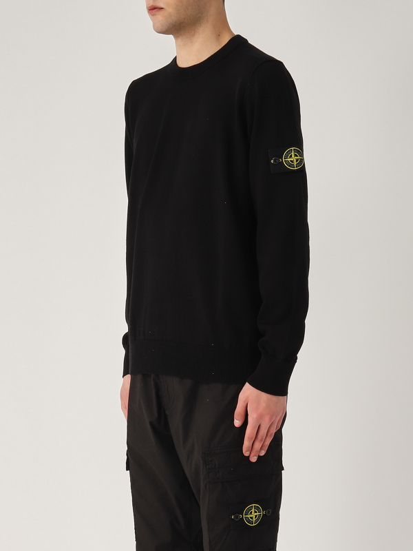 2. Pull en coton biologique pour homme Noir Stone Island k1s155100053s00b2