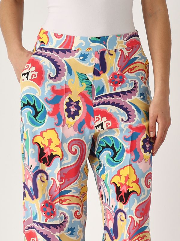 4. Women's silk pants Multicolor Etro wrea0014ak732