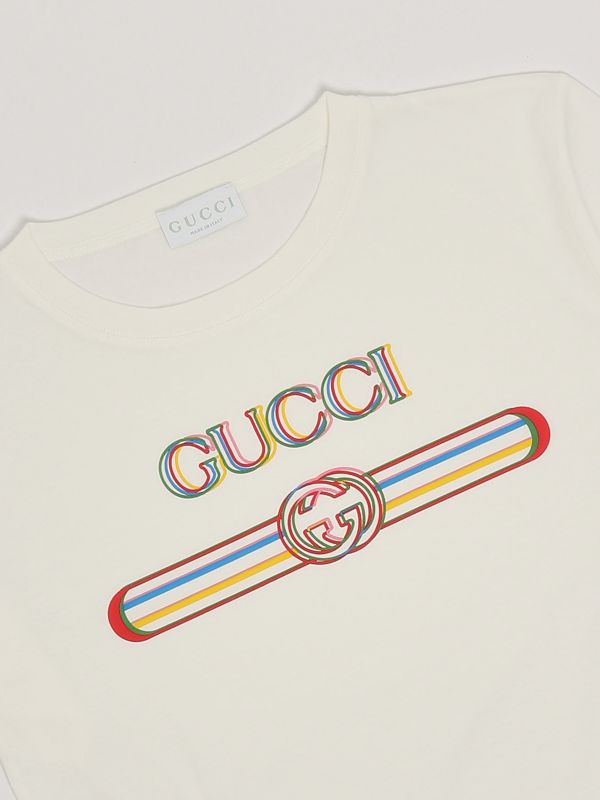 T-shirt bambino in cotone 575114xjgza Bianco-Multicolor