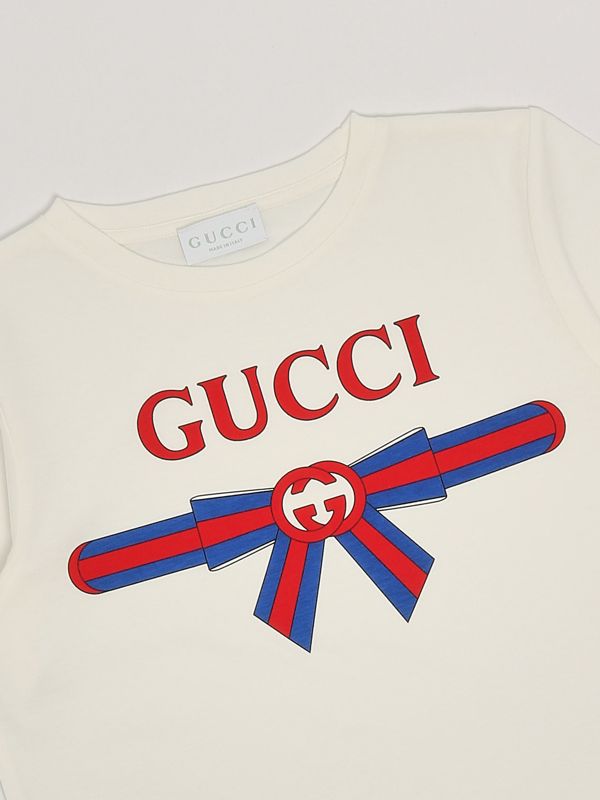3. T-shirt bambina in cotone Bianco Gucci 610190xjg0k