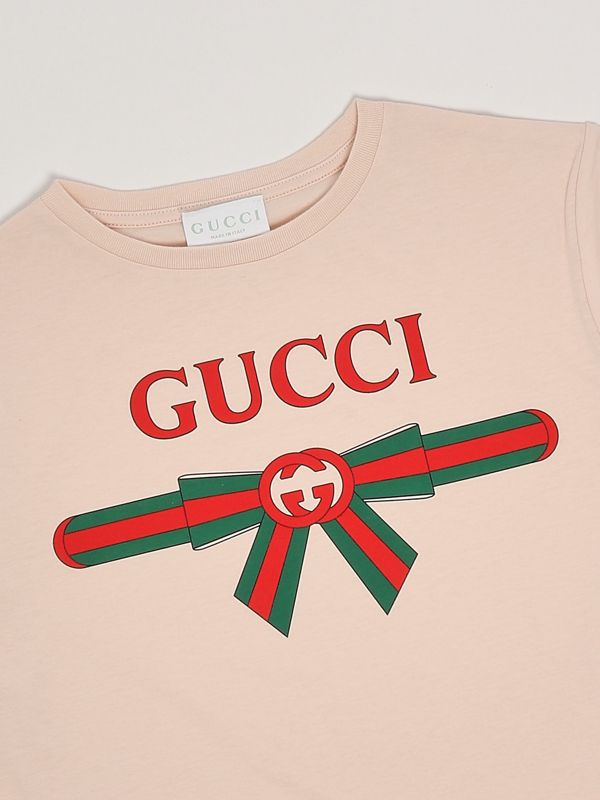 3. T-shirt bambina in cotone Rosa Gucci 610190xjg0k