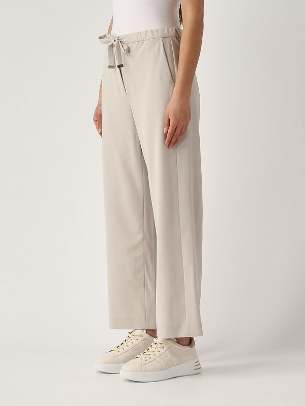 ★Max Mara★ TAE WIDE LEG JOGGER PANTS ALBINO 25117810586000 Compact jersey trousers, white | 