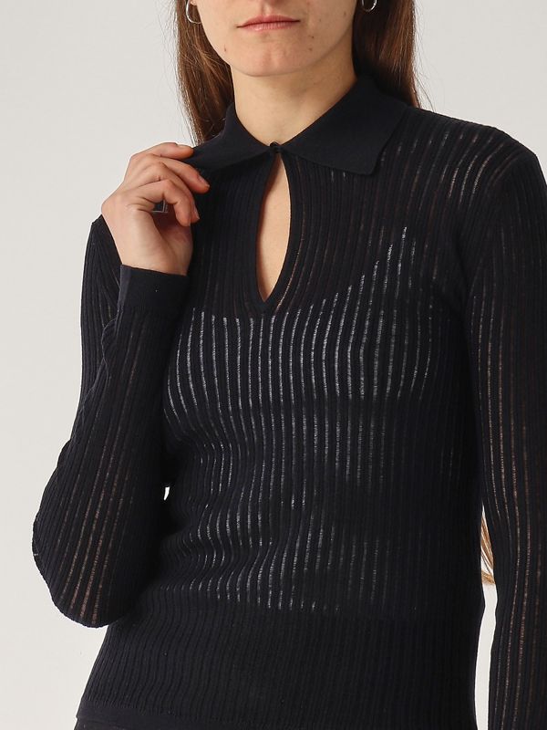 4. Egrege women's silk and wool sweater Black Max Mara Studio 2516361021600