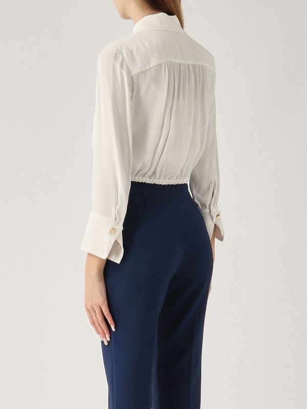 3. Camicia donna in georgette Avorio Elisabetta Franchi ca05551e2