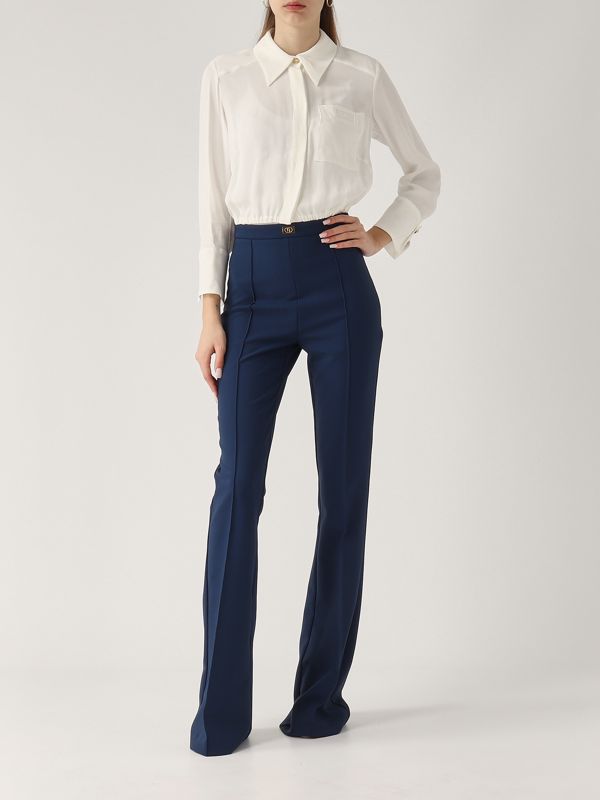 5. Camicia donna in georgette Avorio Elisabetta Franchi ca05551e2