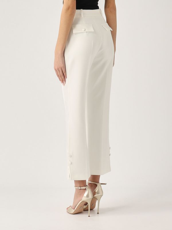 3. Damen-Krepp-Hose Elfenbein Elisabetta Franchi pa08651e2