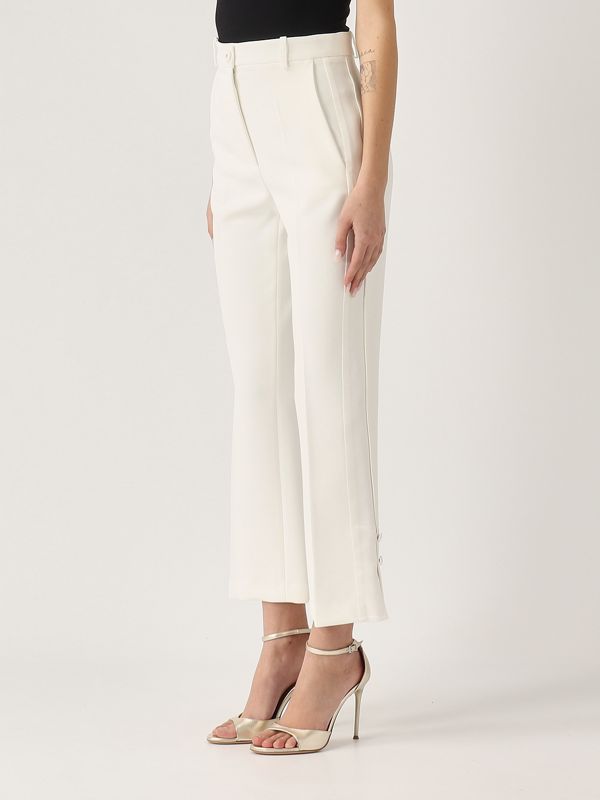 2. Damen-Krepp-Hose Elfenbein Elisabetta Franchi pa08651e2