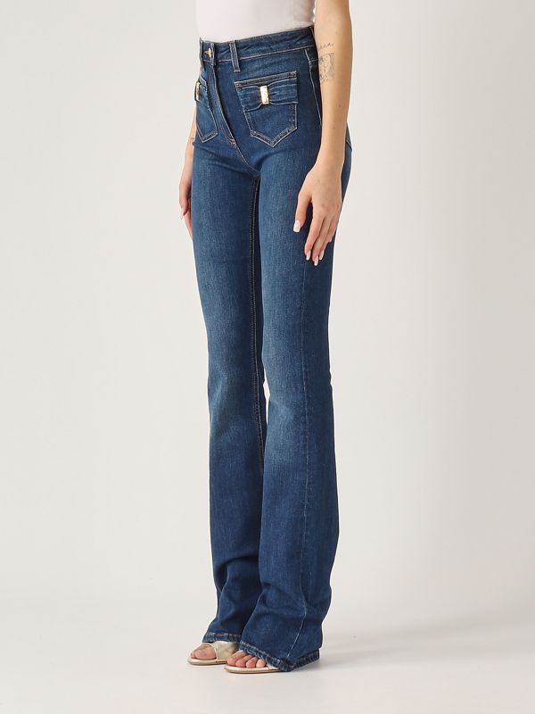 2. Jeans donna in misto cotone stretch Denim Medio Elisabetta Franchi pj88n51e2