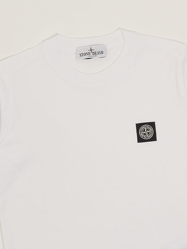 3. T-shirt bambino in cotone Bianco Stone Island Junior k1s162100002s0047