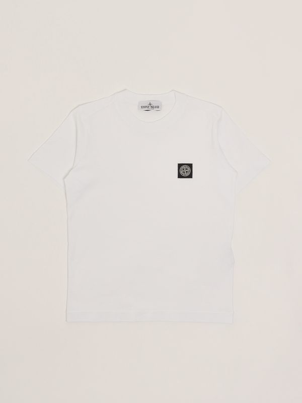 1. T-shirt bambino in cotone Bianco Stone Island Junior k1s162100002s0047