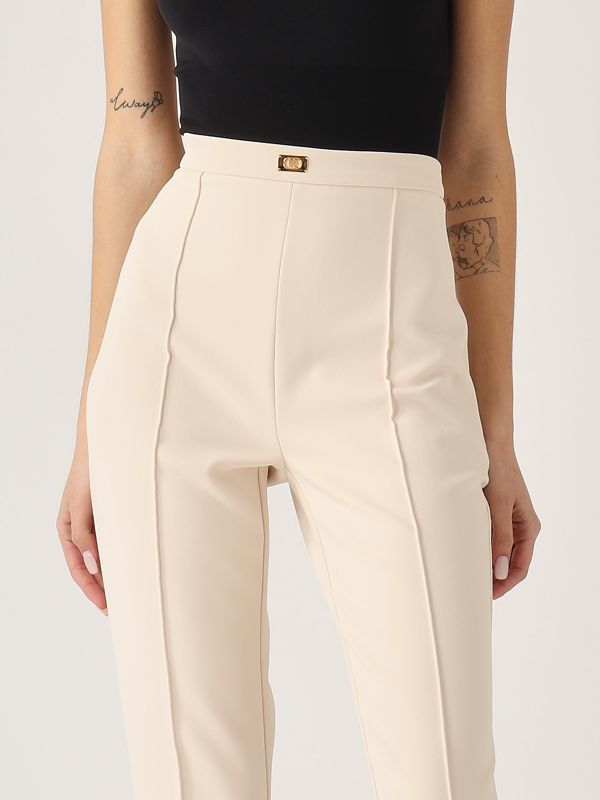 パンツ O BIANI Crepe ette pants Alberto Biani Crepe Georgette Pants - Black - Women