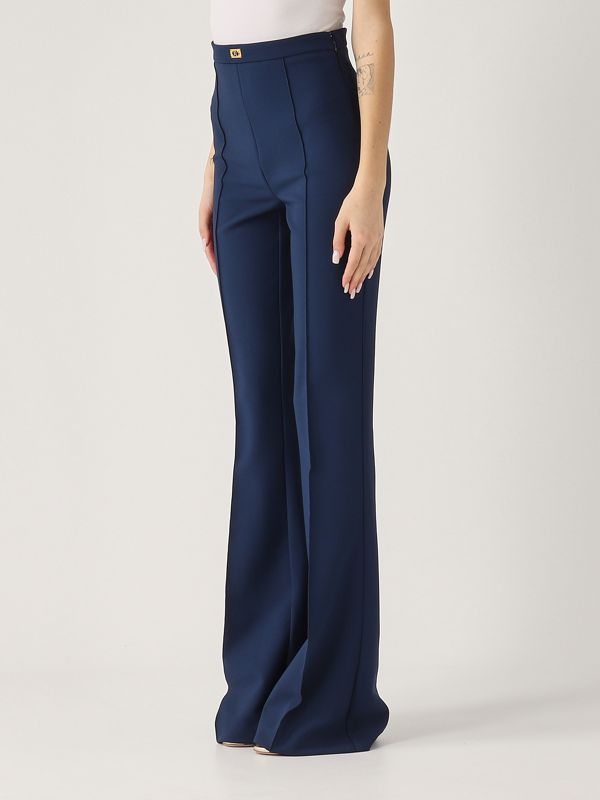 2. Women's crepe pants Navy Elisabetta Franchi pa07951e2