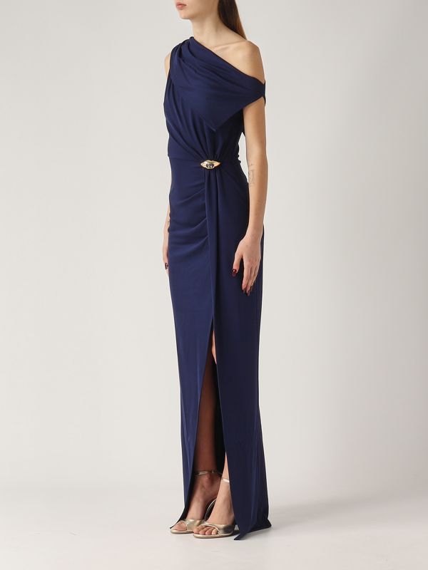 2. Stretch viscose dress for women Navy Elisabetta Franchi abr0551e2