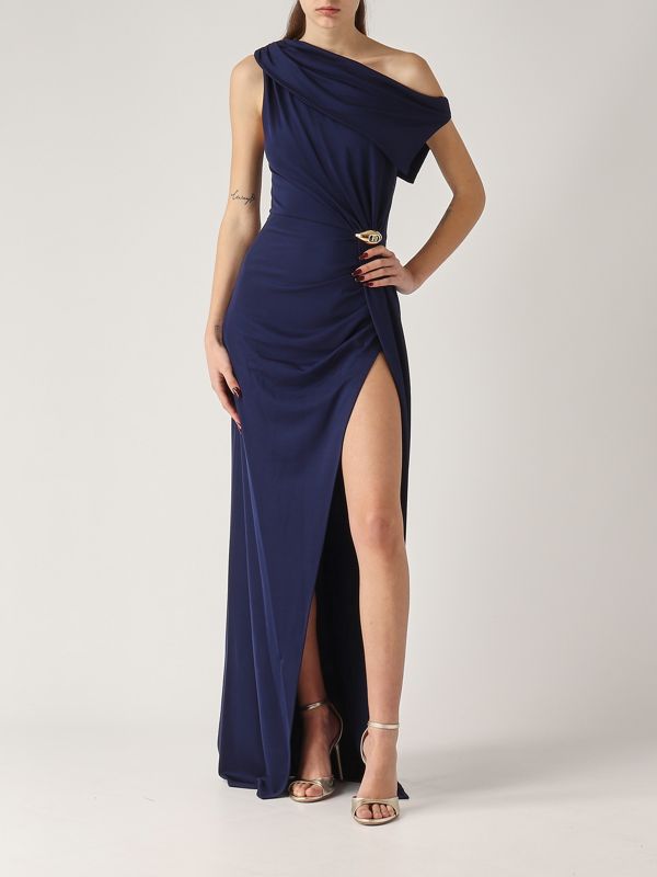 5. Stretch viscose dress for women Navy Elisabetta Franchi abr0551e2