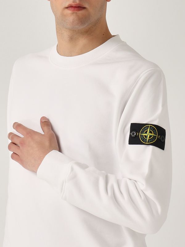 4. Sudadera de hombre de algodón Blanco Stone Island k1s156100044s0051