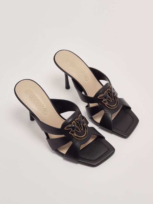 2. Lisa 04 women's leather mules Black Pinko sd0311p003
