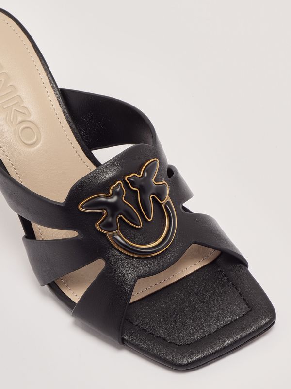 5. Lisa 04 women's leather mules Black Pinko sd0311p003