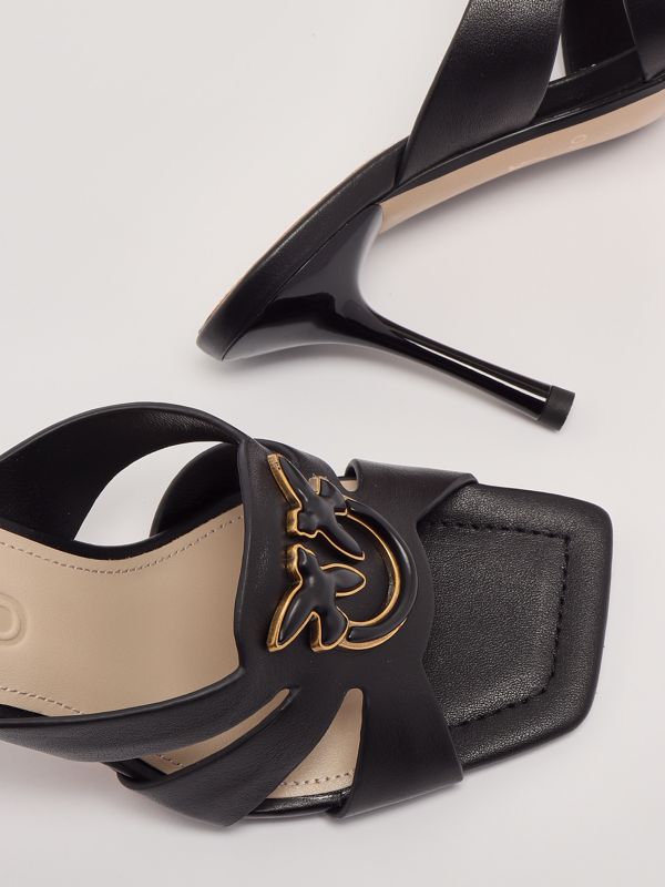 4. Lisa 04 women's leather mules Black Pinko sd0311p003