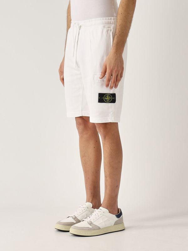 2. Organic cotton fleece men's bermuda shorts White Stone Island k1s156200012s0051