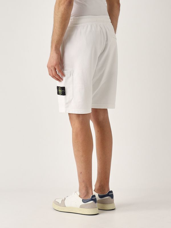 3. Organic cotton fleece men's bermuda shorts White Stone Island k1s156200012s0051