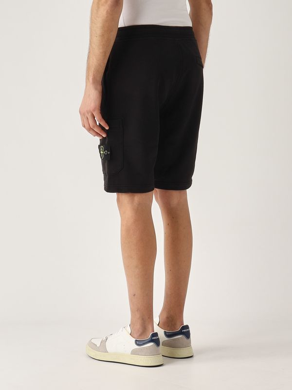 3. Organic cotton fleece men's bermuda shorts Black Stone Island k1s156200012s0051