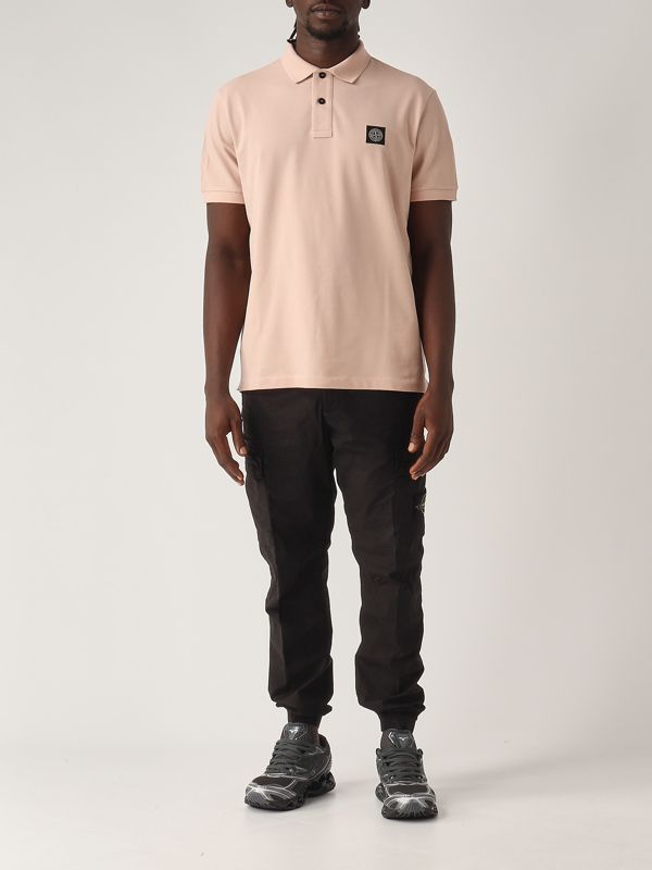 Stone Island Stretch cotton polo shirt for men - Old Rose