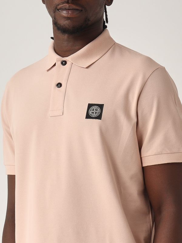 Stone Island Stretch cotton polo shirt for men - Old Rose