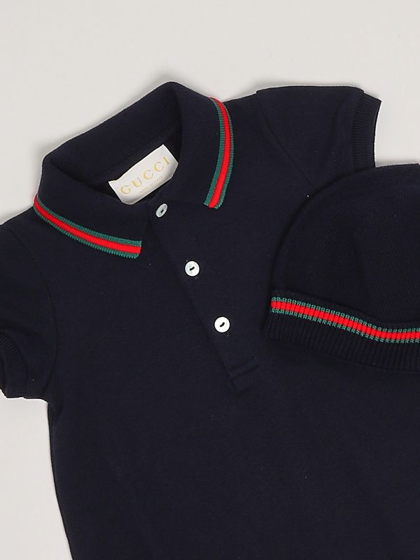 3. Combinaison pour bébé en coton mélangé Bleu Gucci 810978xjgxv