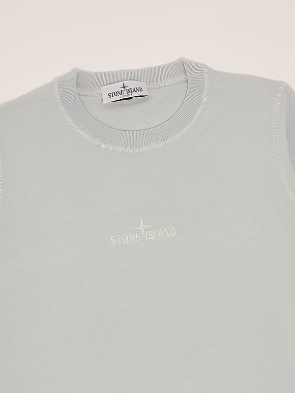 3. T-shirt bambino in cotone Grigio Chiaro Stone Island Junior k1s162100007s0050