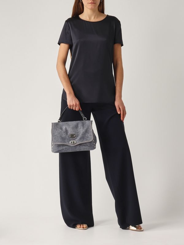 6. Women's Postina Genova S bag in denim-effect leather Dark Denim Zanellato 0680101880000s