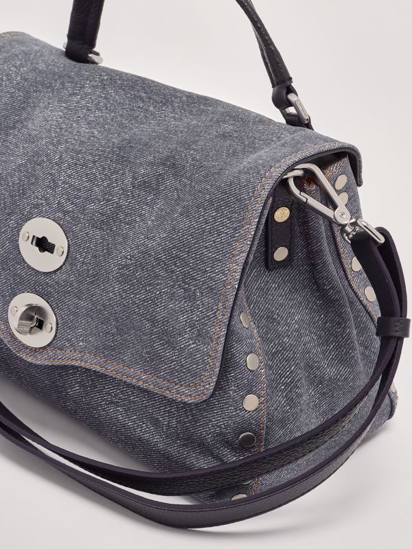 5. Women's Postina Genova S bag in denim-effect leather Dark Denim Zanellato 0680101880000s