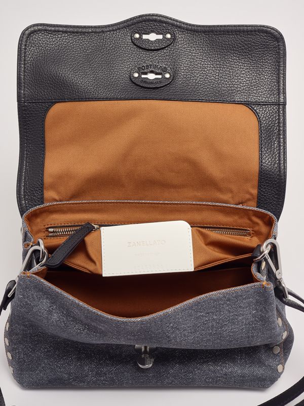 4. Women's Postina Genova S bag in denim-effect leather Dark Denim Zanellato 0680101880000s