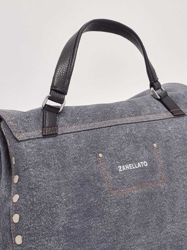 Zanellato Women's Postina Genova M bag in denim-effect leather