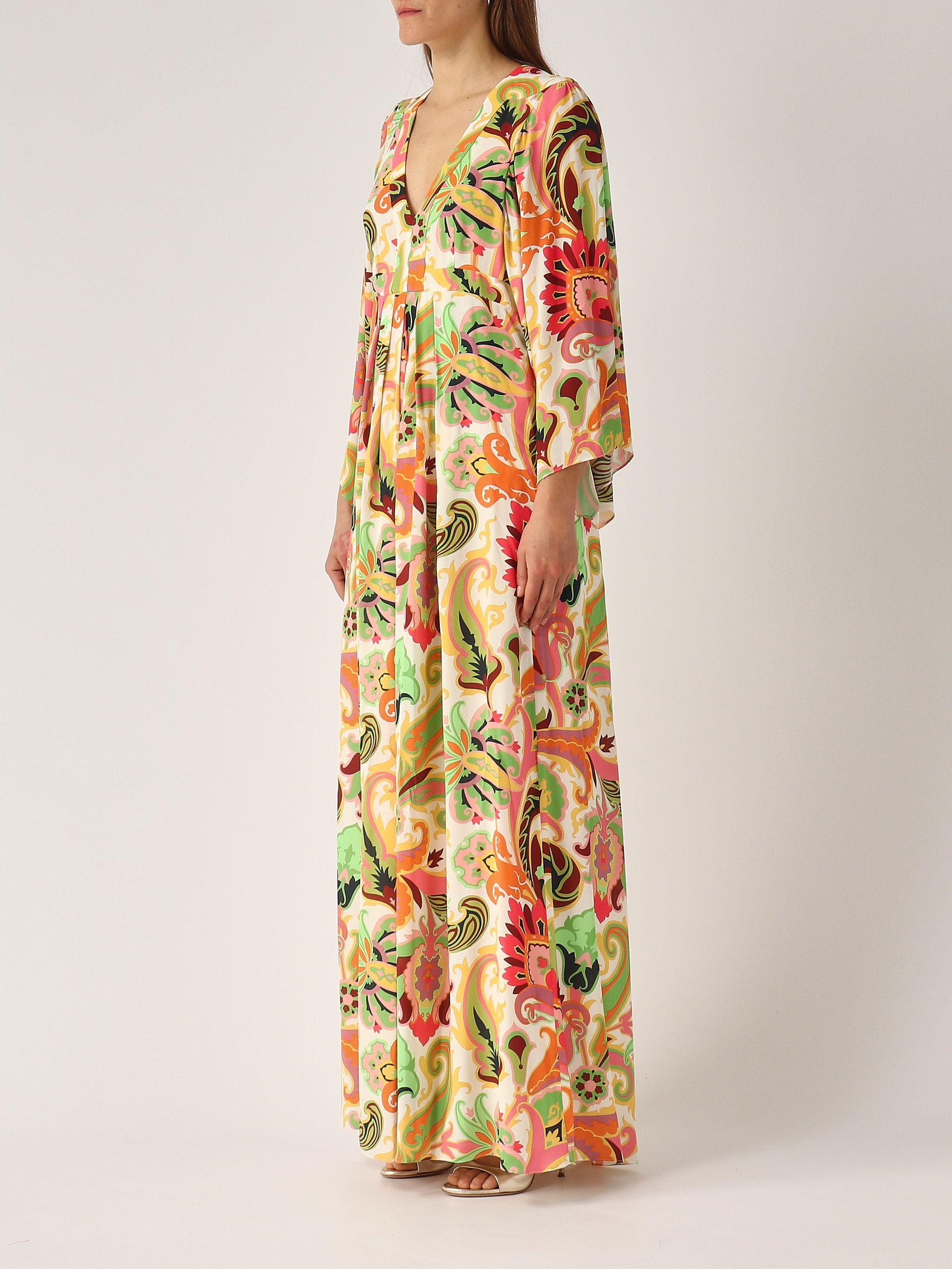 ワンピース Etro Chemisier Dress Women's viscose dress wrha018099sa489 Coral-Multicolor