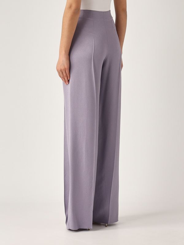 Emporio Armani Sablé fabric trousers for women - Lilac | Caposerio.com